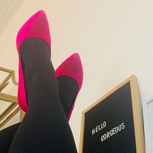 Hot pink pumps